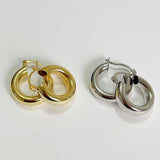 925 Silver Round Tunnel Hoop Earrings C-C704