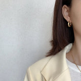 925 Silver Round Tunnel Hoop Earrings C-C704