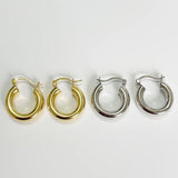 925 Silver Round Tunnel Hoop Earrings C-C704