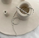925 Sterling Silver Lucky Olive Pearl Beads Chain Choker Necklace
