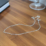 925 Sterling Silver Twist Chain Choker Necklace