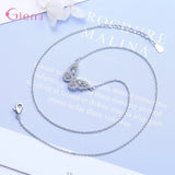 Butterfly Pattern Pendant Necklace Silver Jewelry for Women