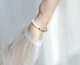925 Silver Colored Tourmaline Crystal & Pearl Bracelet