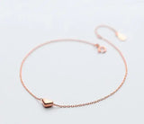 925 Sterling Silver Heart Love Anklet Bracelet GTLS746