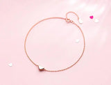 925 Sterling Silver Heart Love Anklet Bracelet GTLS746