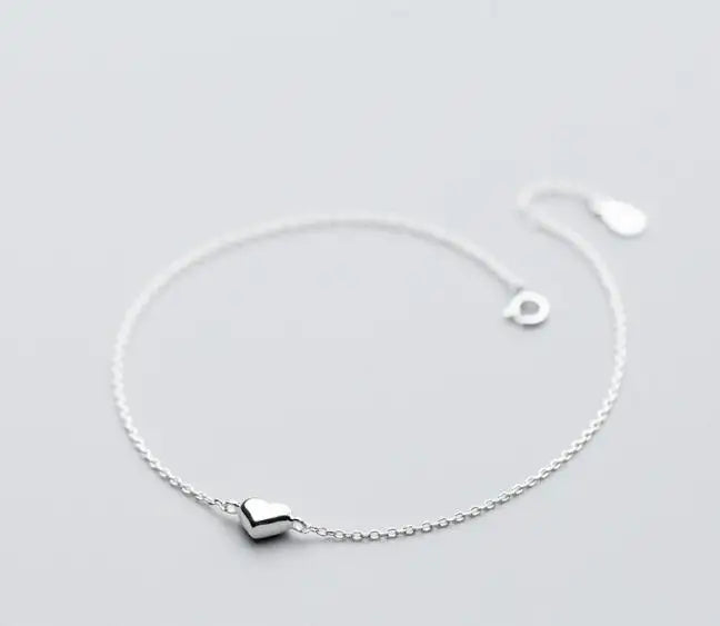 925 Silver Heart Anklet Bracelet C-S2444