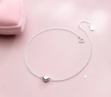 925 Silver Heart Anklet Bracelet C-S2444