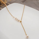 Freshwater Pearl Choker Necklace 14KGF Chain Pendant