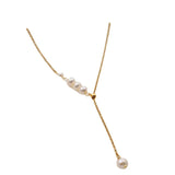 Freshwater Pearl Choker Necklace 14KGF Chain Pendant