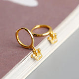 925 Silver Crown CZ Pendant Hoop Earring for Kids