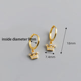 925 Silver Crown CZ Pendant Hoop Earring for Kids