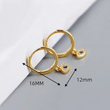 925 Silver Evil Eye Zircon Pendant Piercing Hoop Earring