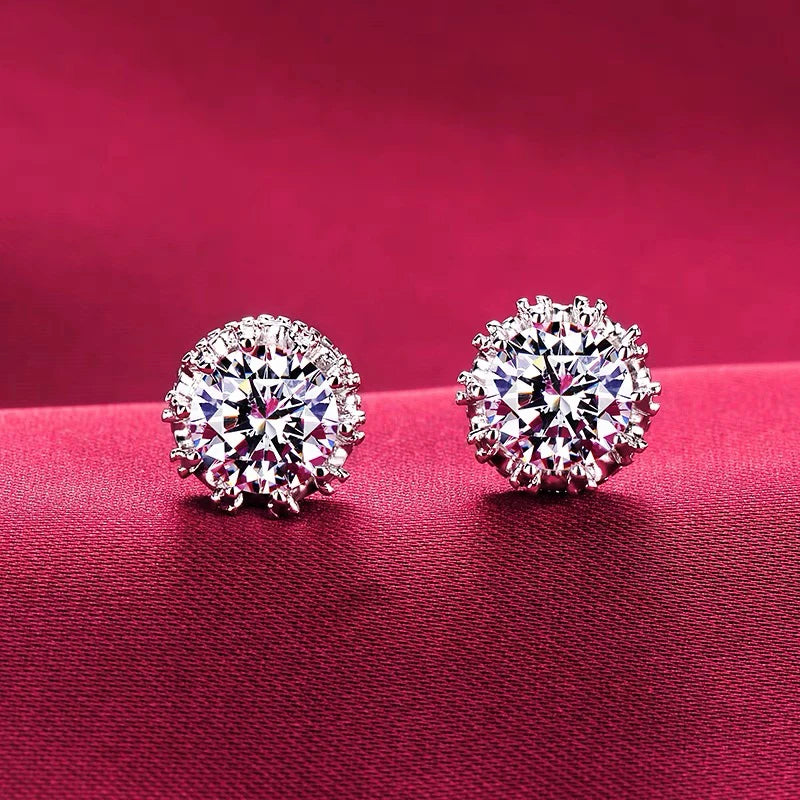 925 Silver Zircon Stud Earrings for Women - Elegant Fashion Jewelry