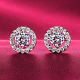 925 Silver Zircon Stud Earrings for Women - Elegant Fashion Jewelry