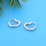 925 Silver Heart Huggie Hoop Earring Women Brinco Pendientes