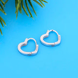 925 Silver Heart Huggie Hoop Earring Women Brinco Pendientes