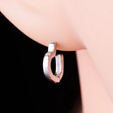 925 Silver Heart Huggie Hoop Earring Women Brinco Pendientes