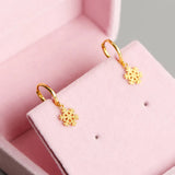 925 Silver Snowflake Zircon Hoop Earrings Christmas Pendientes