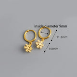 925 Silver Snowflake Zircon Hoop Earrings Christmas Pendientes