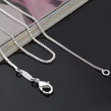 925 Sterling Silver 2MM Box Chain Necklace Men Women Jewelry