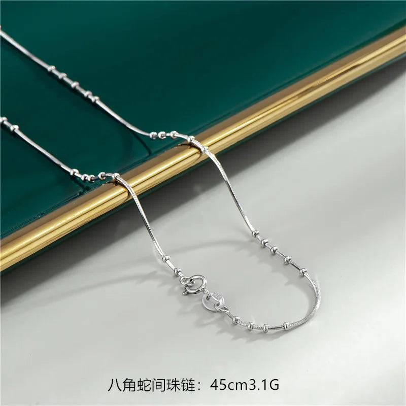 925 Sterling Silver Chain Necklaces Length 925 Silver Necklaces For Women