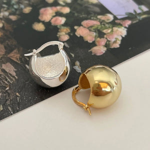 925 Sterling Silver Female Ball Earrings 18k Plating
