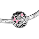 925 Sterling Silver Flower Garden Charm Fits Bracelets Women Beads