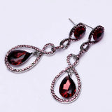 925 Silver Round Gemstone Drop Earrings Wedding Jewelry