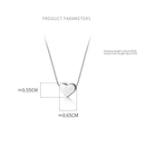 925 Sterling Silver Heart Pendant Necklace 6mm