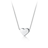 925 Sterling Silver Heart Pendant Necklace 6mm
