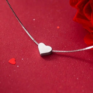 925 Sterling Silver Heart Pendant Necklace 6mm