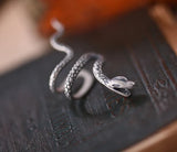 Antique 925 Sterling Silver Snake Clip Earrings for Women