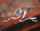 Antique 925 Sterling Silver Snake Clip Earrings for Women