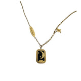 Magic Night Titanium Steel Enamel Star Moon Diamond Necklace