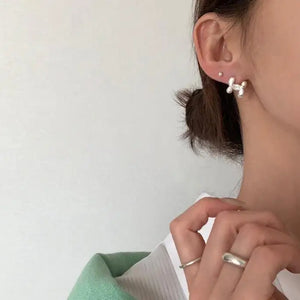 925 Silver Puppy Earrings 18k Plating