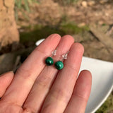 Natural Malachite 925 Sterling Silver Stud Earrings Gift