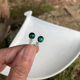 Natural Malachite 925 Sterling Silver Stud Earrings Gift