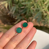 Natural Malachite 925 Sterling Silver Stud Earrings for women