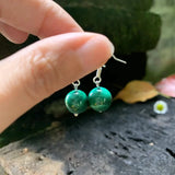 Natural Malachite Earrings 925 Sterling Silver Women's Jewelry Gift