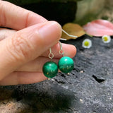 Natural Malachite Earrings 925 Sterling Silver Women's Jewelry Gift