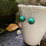 Natural Malachite Earrings 925 Sterling Silver Women's Jewelry Gift