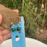 Natural Malachite Sterling Silver Stud Earrings for Women
