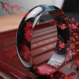 Women's Peach Blossom Jade Bangle Plum Flower Bangles