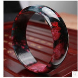 Women's Peach Blossom Jade Bangle Plum Flower Bangles