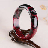Women's Peach Blossom Jade Bangle Plum Flower Bangles