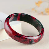 Natural Peach Blossom Jade Bangle Plum Flower Bangles Women Jade Jewelry
