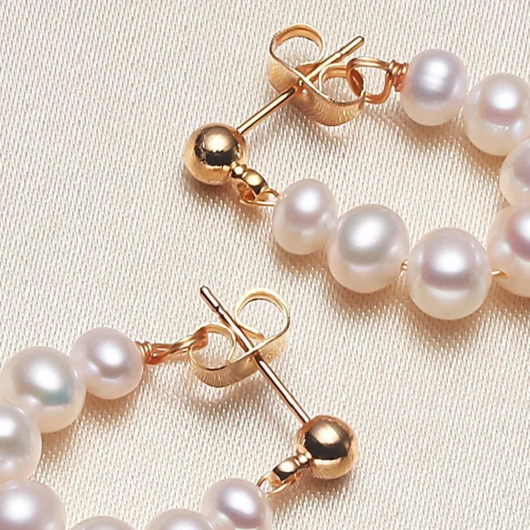 Natural Freshwater Pearl Earrings for Women Party Wedding