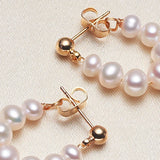 Natural Freshwater Pearl Earrings for Women Party Wedding
