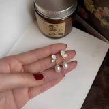 Freshwater Pearl Butterfly Stud Earrings for Women