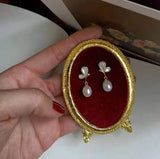 Freshwater Pearl Butterfly Stud Earrings for Women
